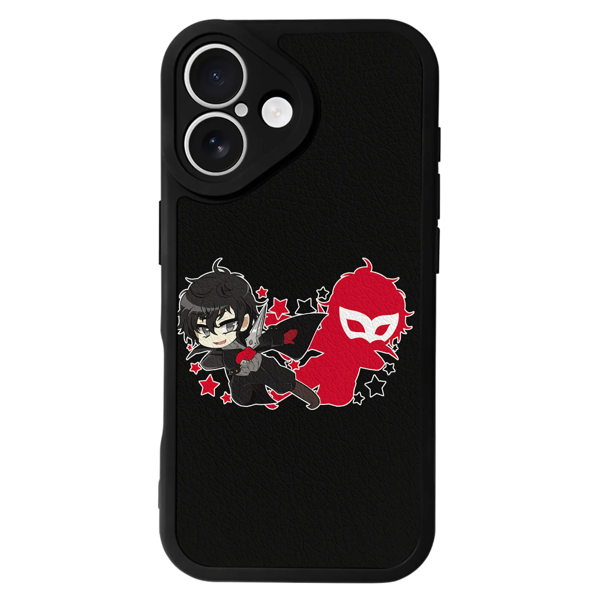 ペルソナ グッズ,主人公 - IPhone 16シリーズ対応 ・ シリコンスマホケース ・ レザー調 ・ 高精度フィット ・ 耐衝撃 ・ ワイヤレス充電対応 ・ 精密カット